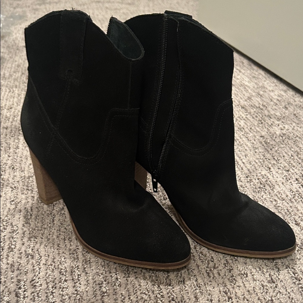 Seychelles Black Suede Heeled Boots
